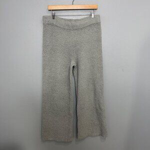 AERIE gray sherpa boucle fleece wide leg lounge pants size L